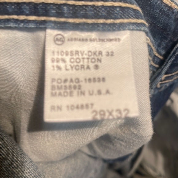 AG Geffen Slouchy Slim-Leg Faded Medium Wash 5 Pocket Trendy Casual Jeans 29 - Picture 5 of 5